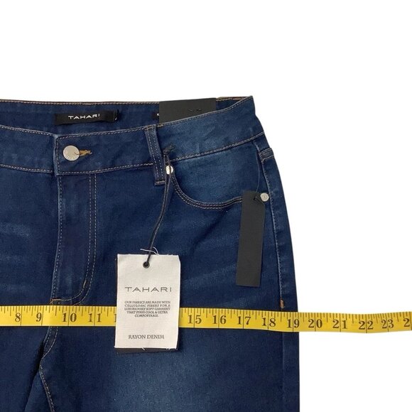 Tahari Kelly Jeans Rayon Denim Mid Rise Skinny Womens Size 12/31 - Picture 8 of 11